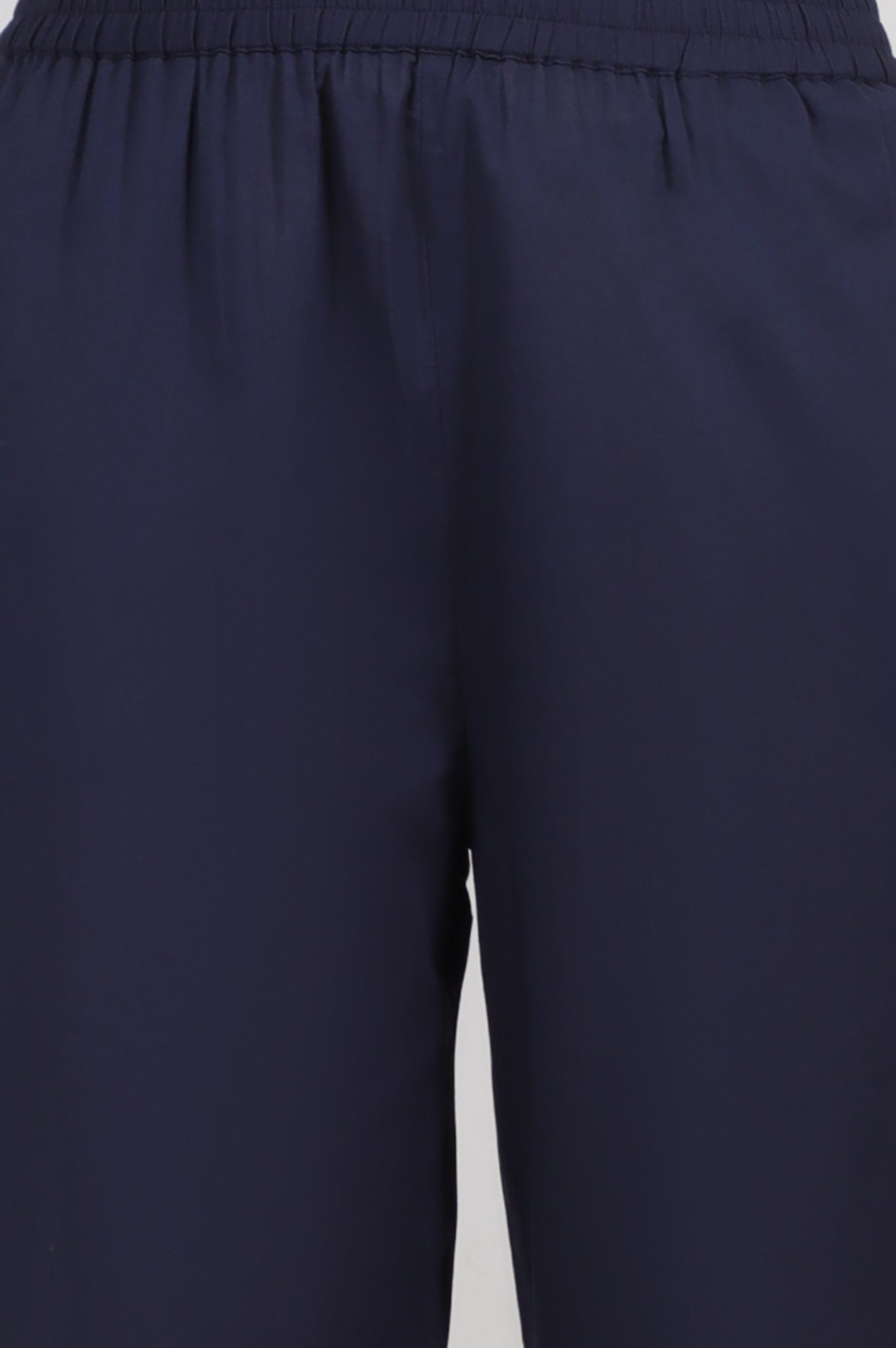 W for Woman Navy Blue Embroidered Yoke Pure Cotton Kurta and Pants Co-ord Set