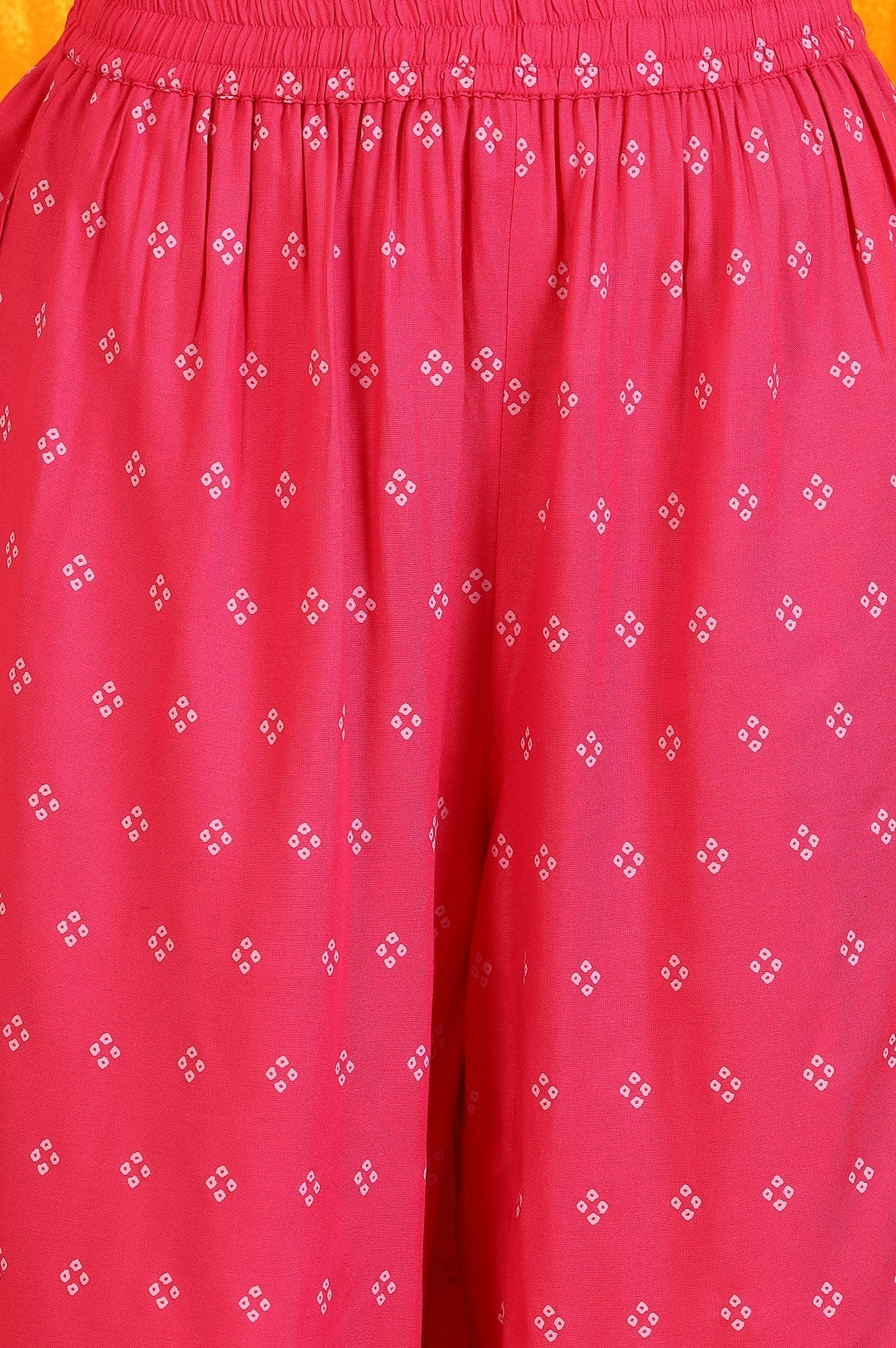 W for Woman Pink Embroidered Shantung Sleeveless Kurta, Cropped Pants and Dupatta Set