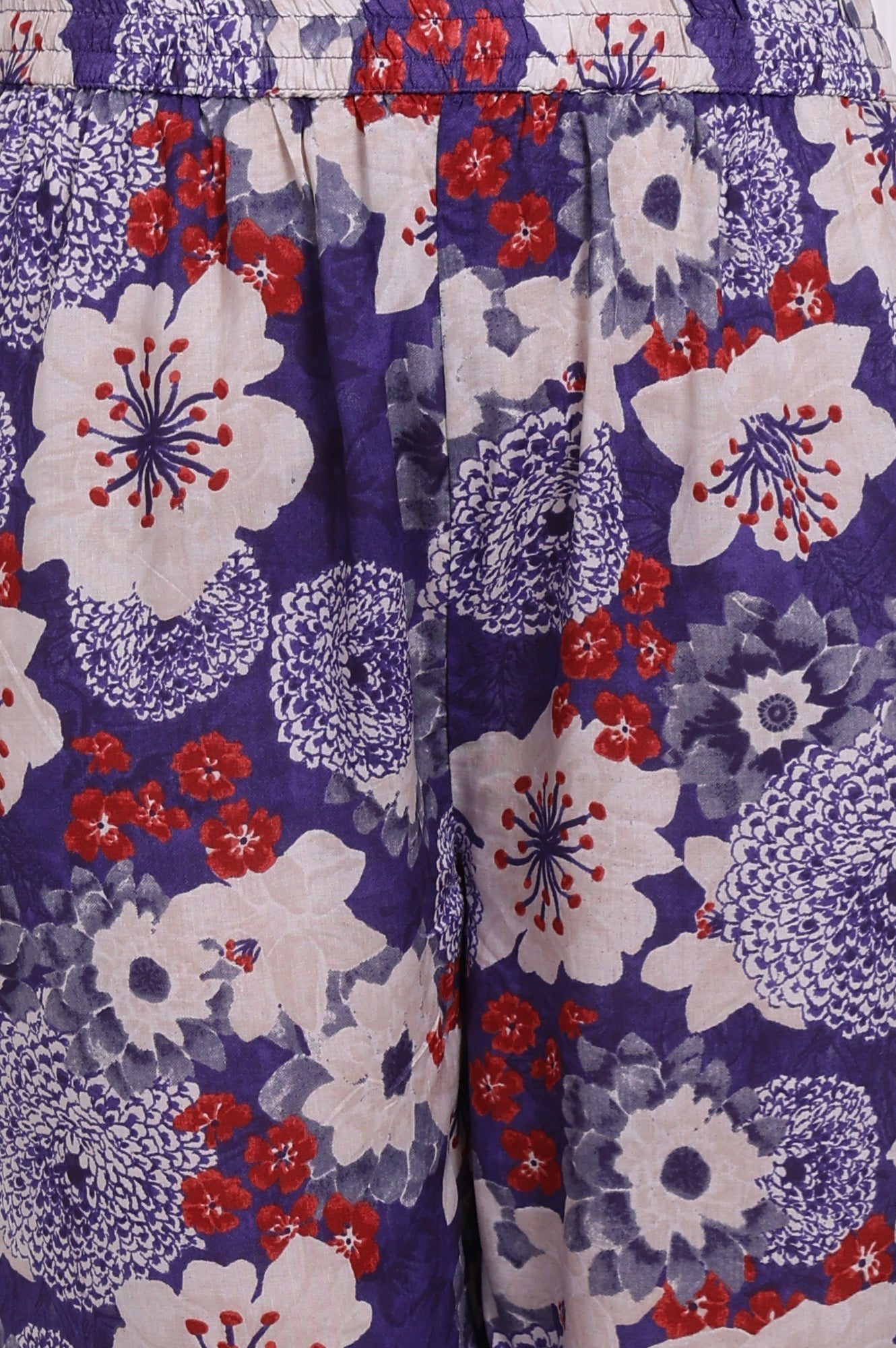 W for Woman Purple Floral Printed Modal Straight Kurta and Pants Co-ord Set
