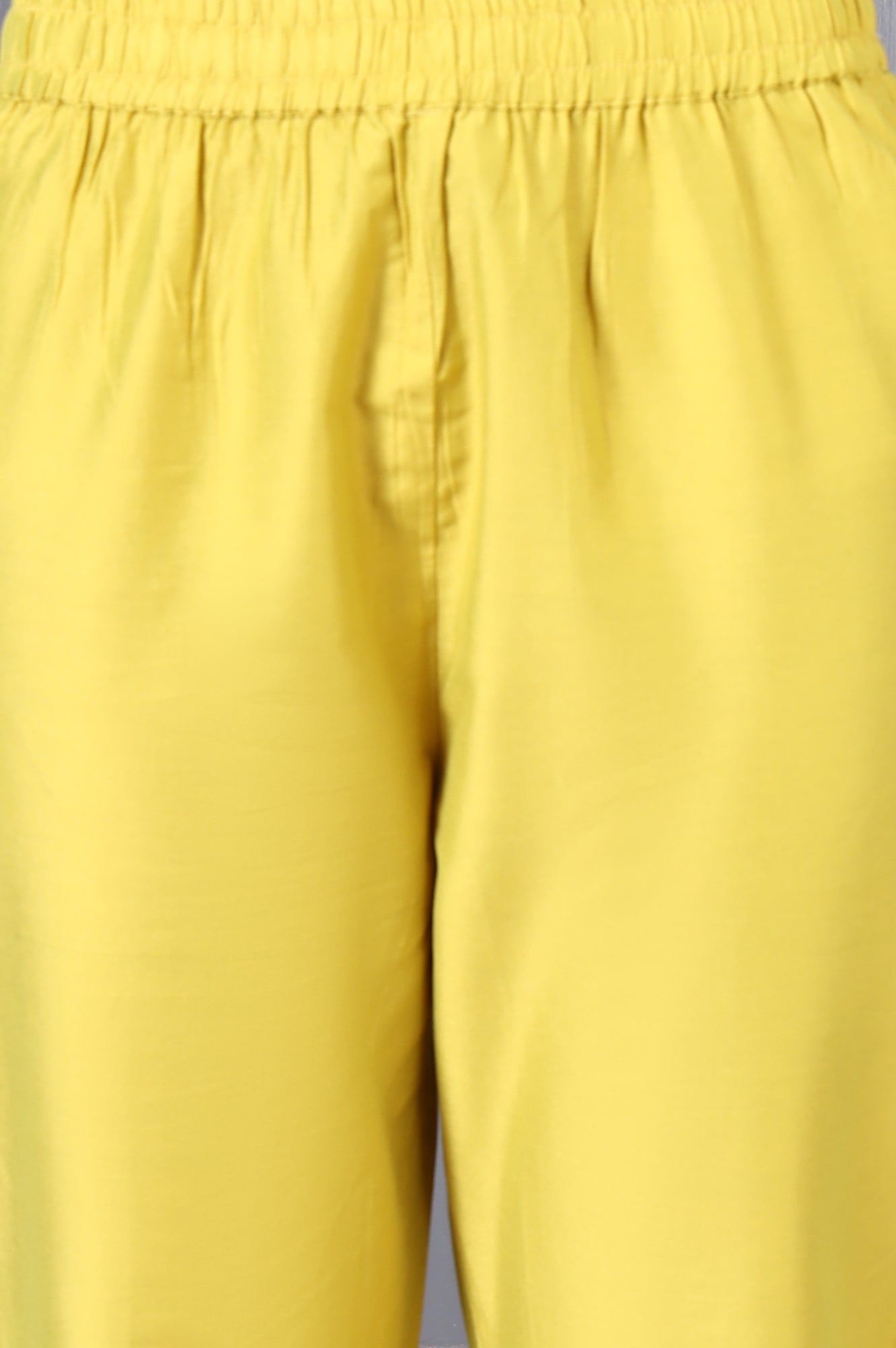 W for Woman Yellow Floral Printed Beads Chanderi Flared Spaghetti Kurta, Pants and Dupatta Set