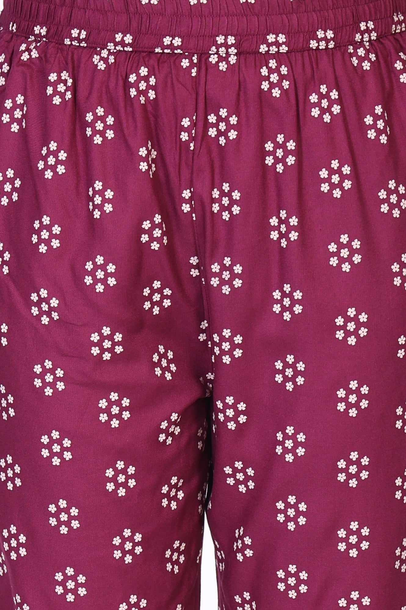 W for Woman Purple Bandhani Printed Embroidered Straight Rayon Kurta and Straight Pant Co-ord Set