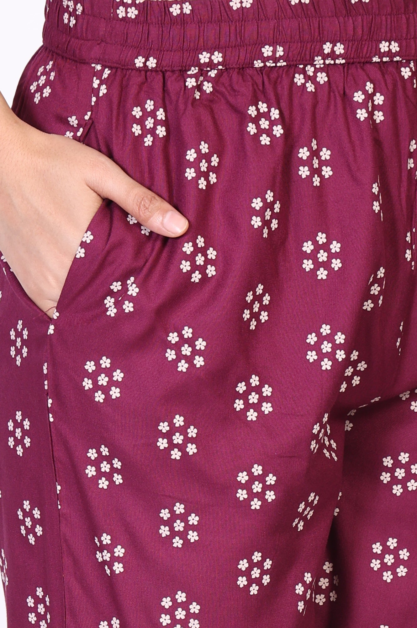 W for Woman Purple Bandhani Printed Embroidered Straight Rayon Kurta and Straight Pant Co-ord Set