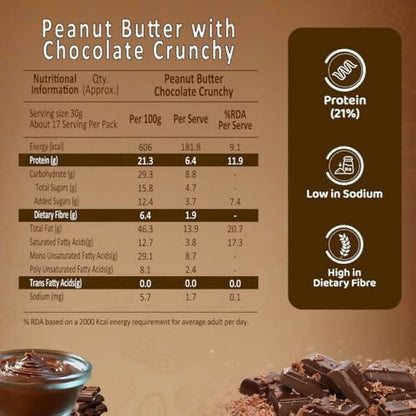 Sundrop Peanut Butter With Chocolate, Crunchy