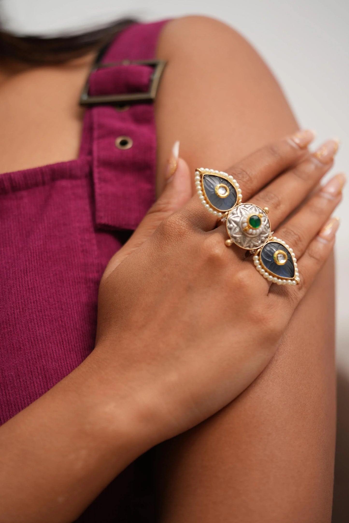 Hiva Oversized Adjustable Tribal Ring | Banjaran Collection