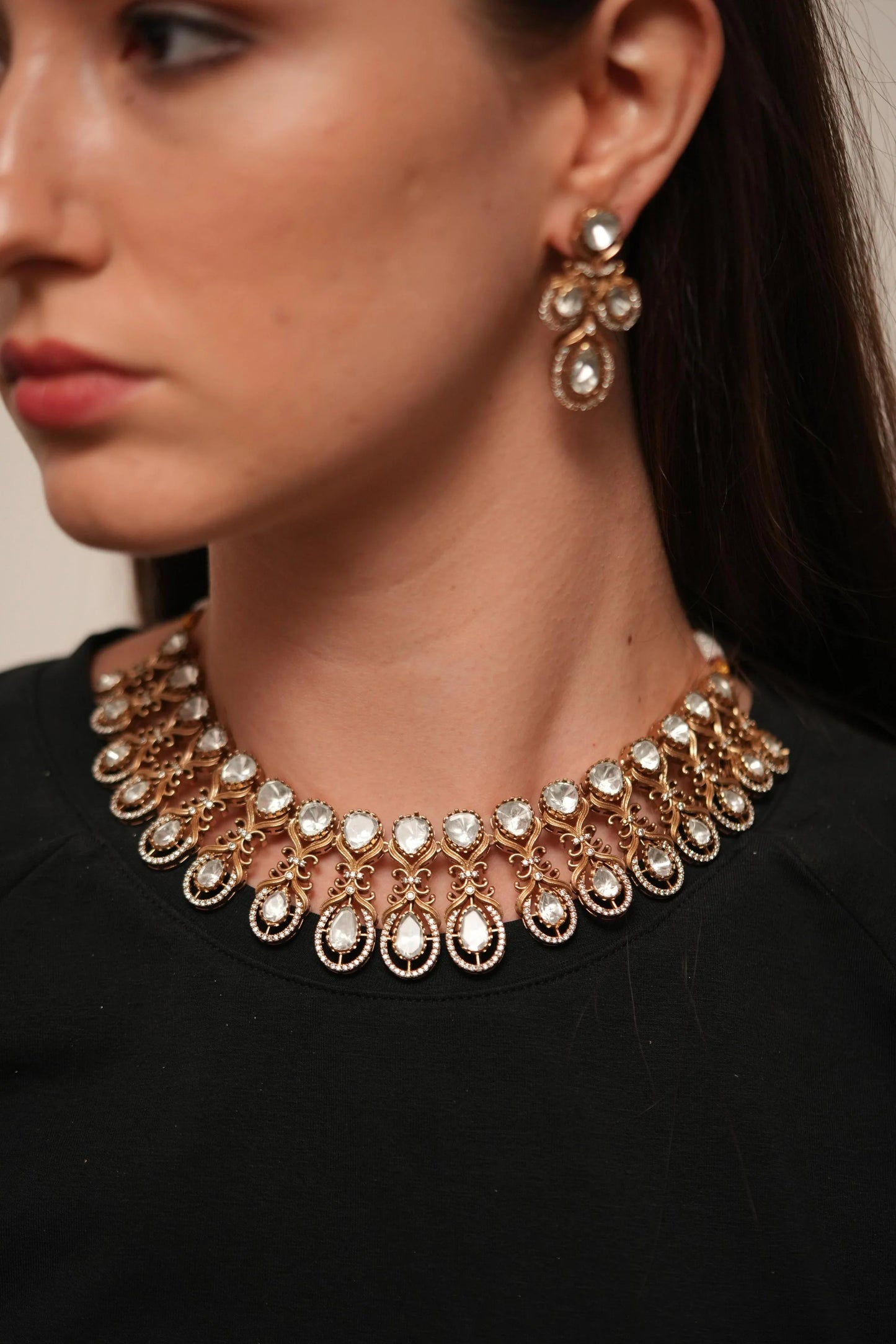 Alka Uncut Diamond Polki Necklace Set