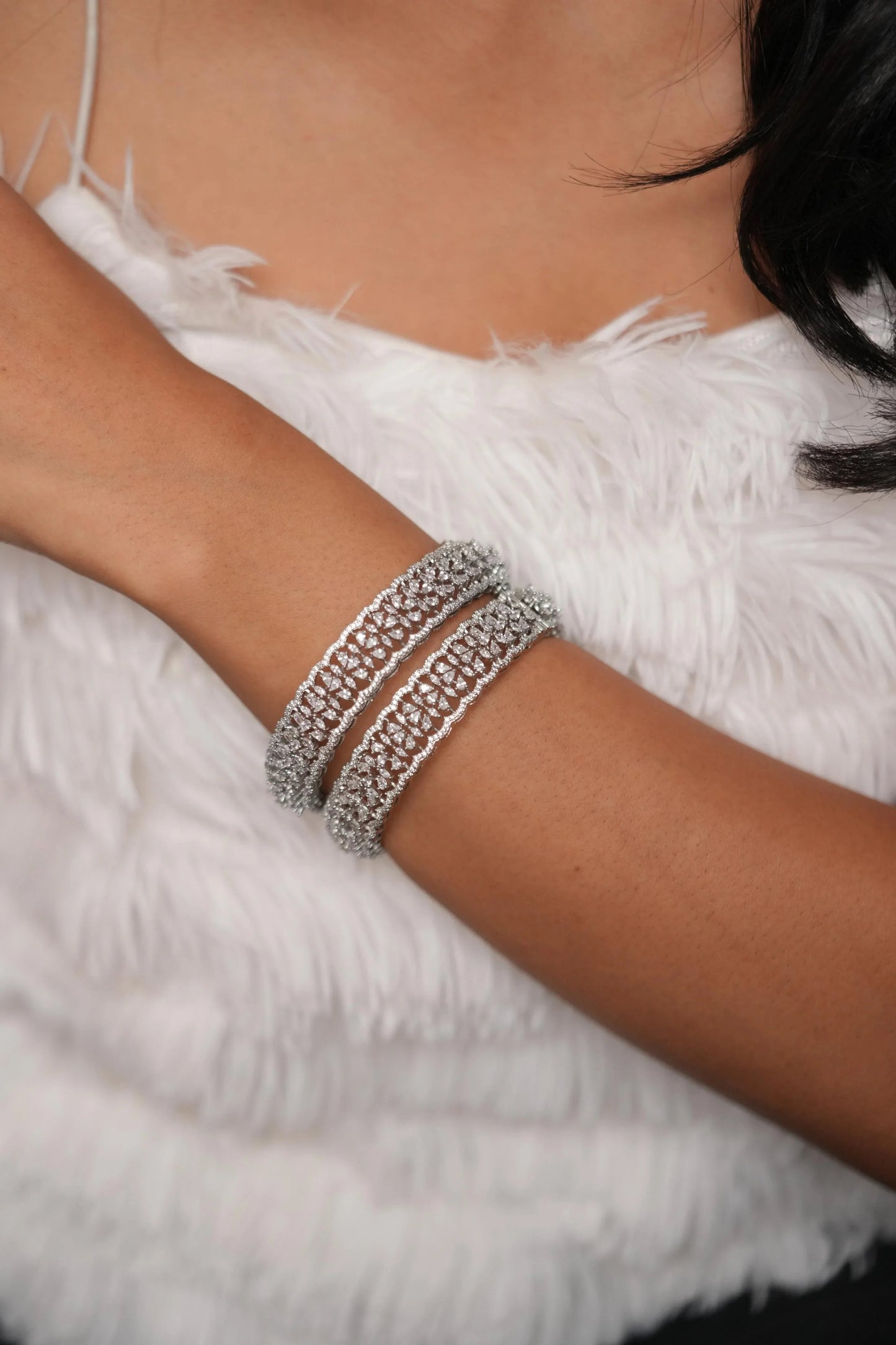 Hailey Thick Openable Diamond Bangles