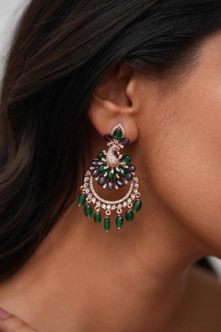 Lala Land Pastel Beaded Diamond Chandbalis | La la land Collection
