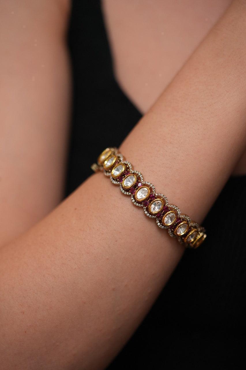 Richie Polki Moissanite Uncut Diamond Indian Bangle | Kada
