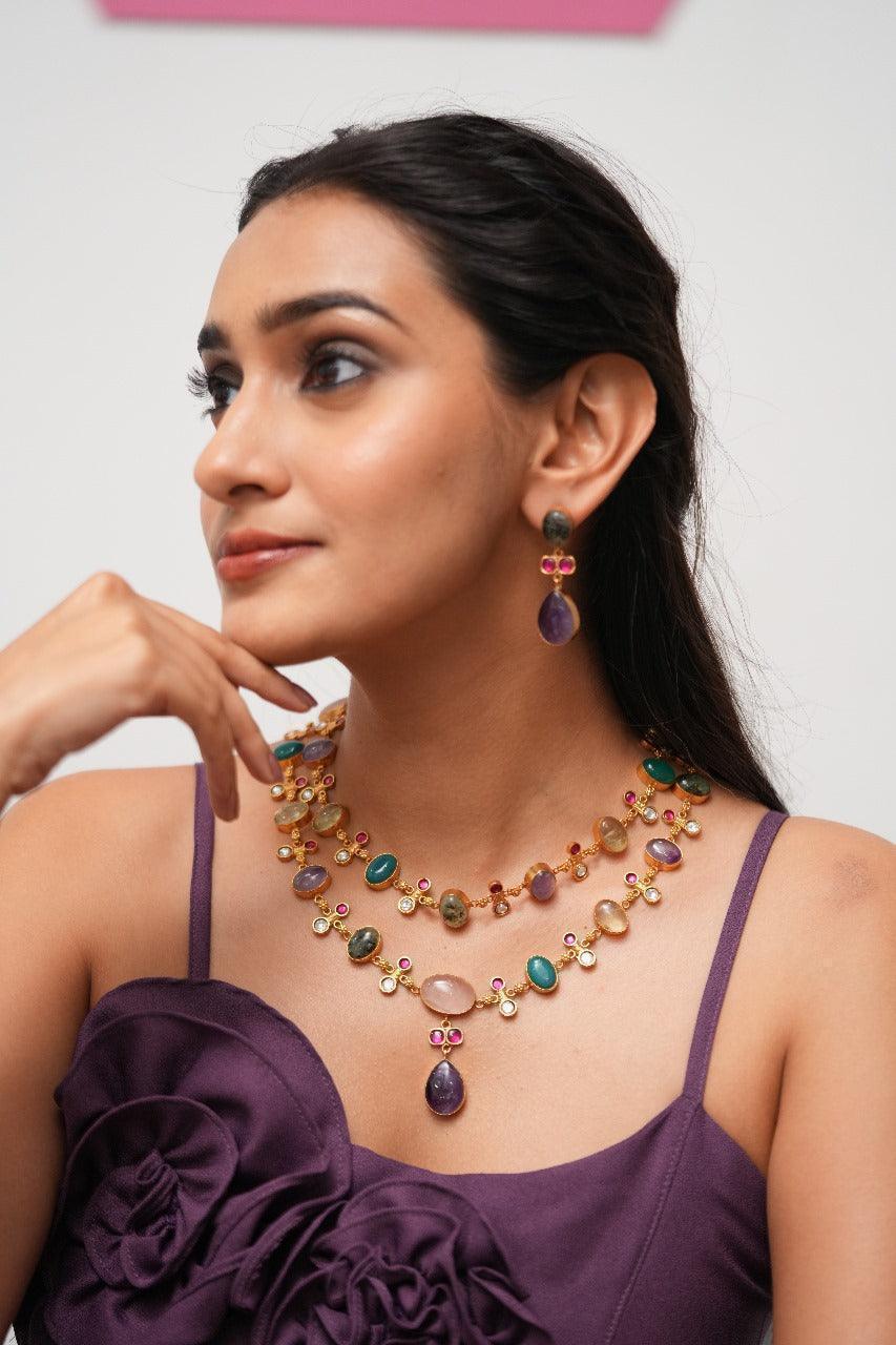 Pastel Dilemma Double Layer Polki Indo Western Set