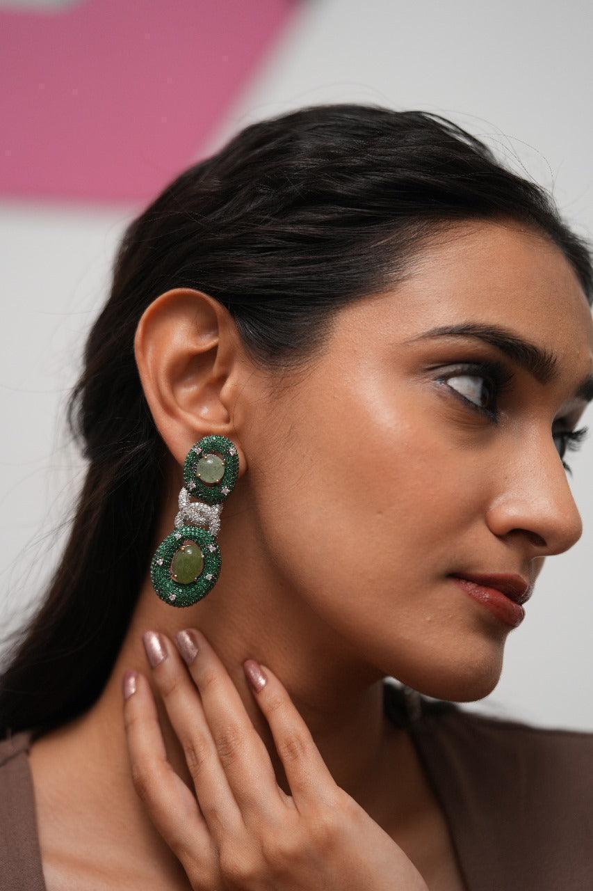 Serving Looks Gemstone Emerald Earrings | GemZ Collection