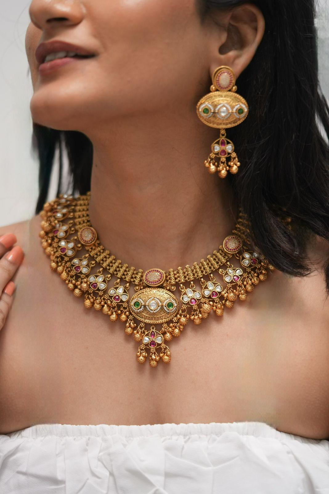 Bahubali Gold Necklace Set | Sone Pe Suhaga