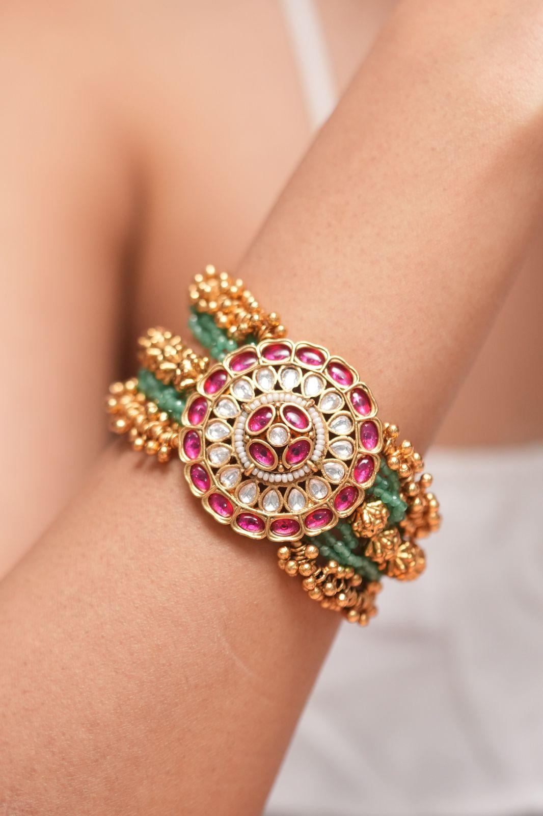Kunti Polki Traditional Pochi Bracelet | Sone Pe Suhaga