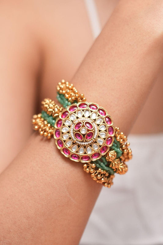 Kunti Polki Traditional Pochi Bracelet | Sone Pe Suhaga