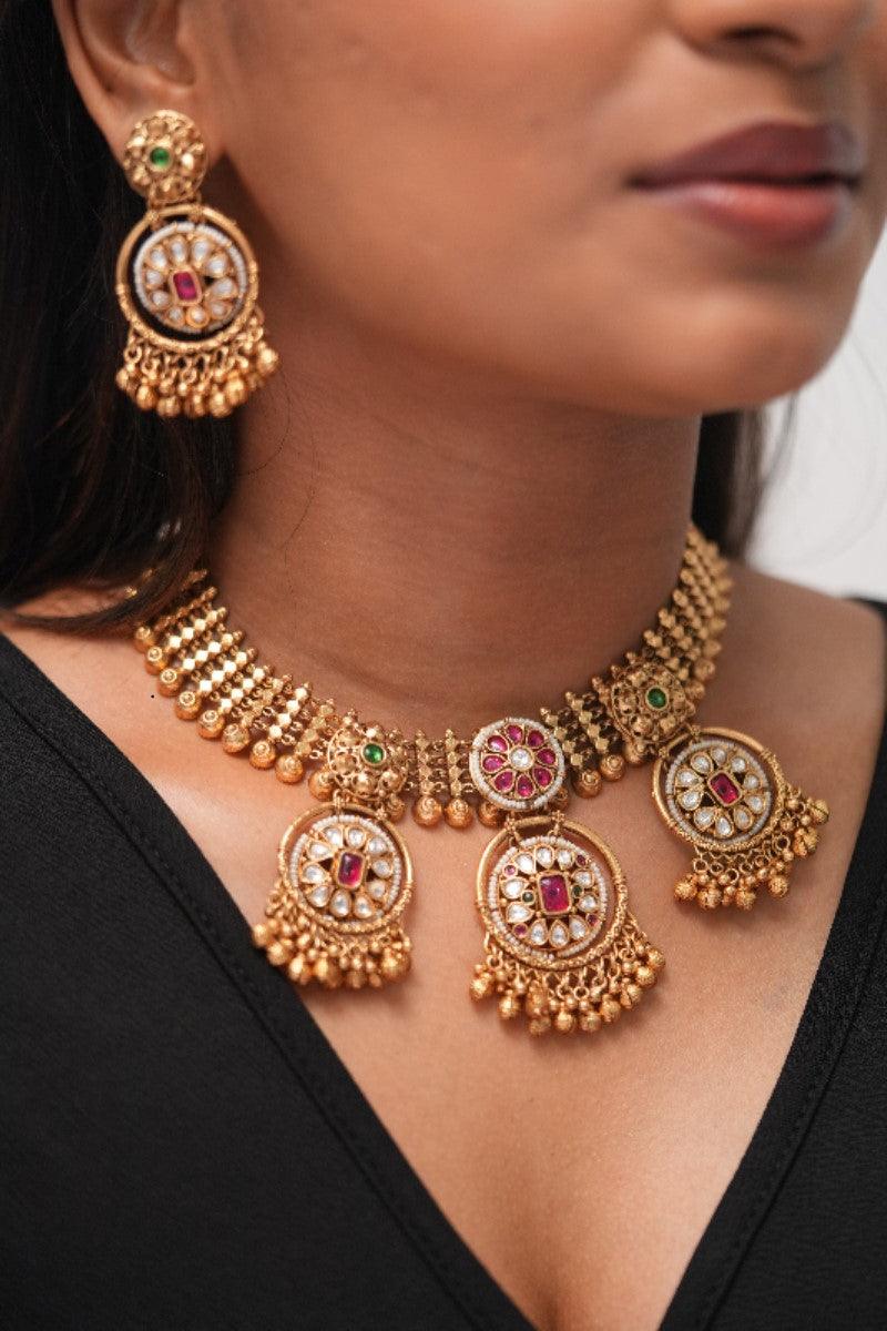 Devahuti Traditional Gold Necklace Set | Sone Pe Suhaga