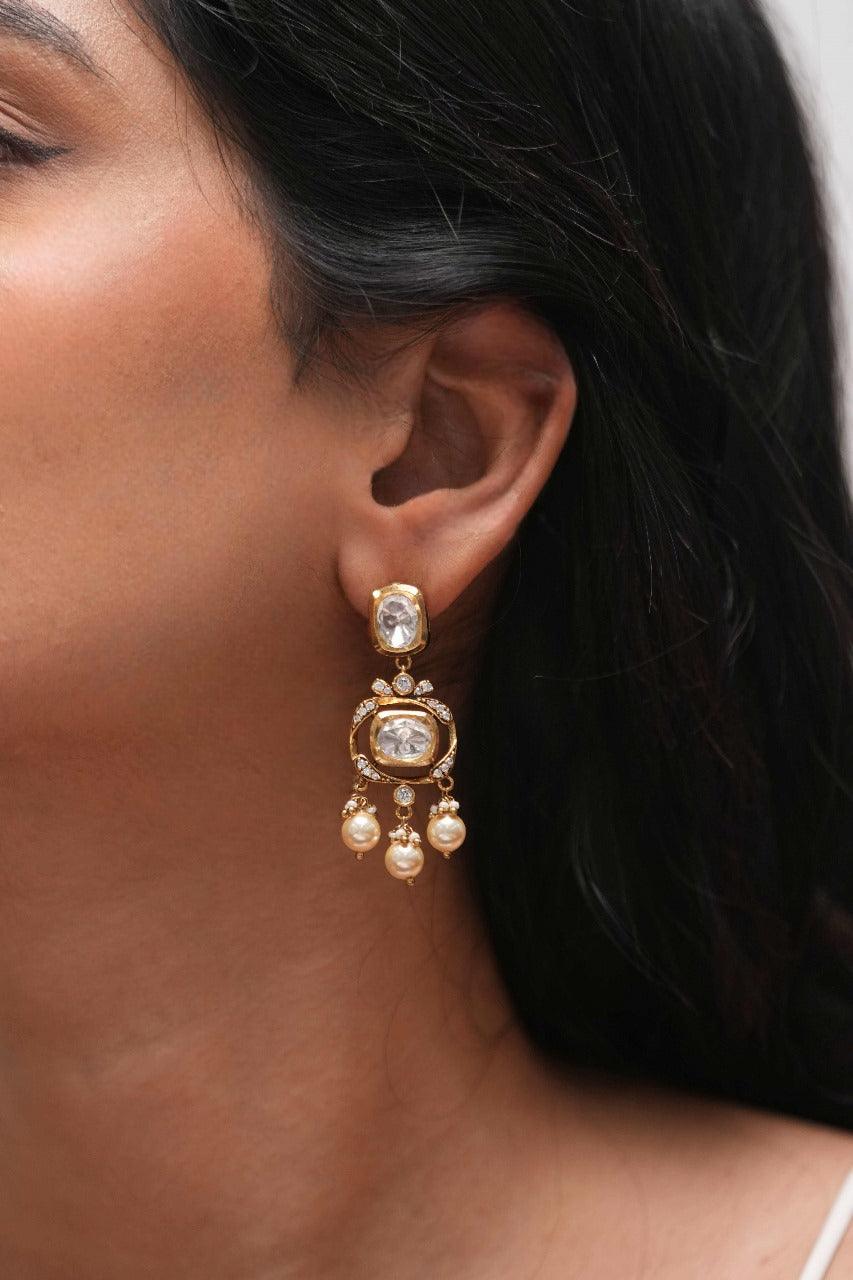 Shikha Moissanite Polki Mini Chandbali