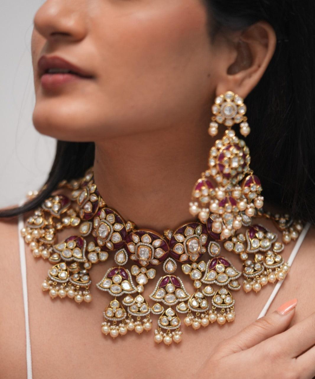 Vamika Bridal Polki Moissanite Choker Set