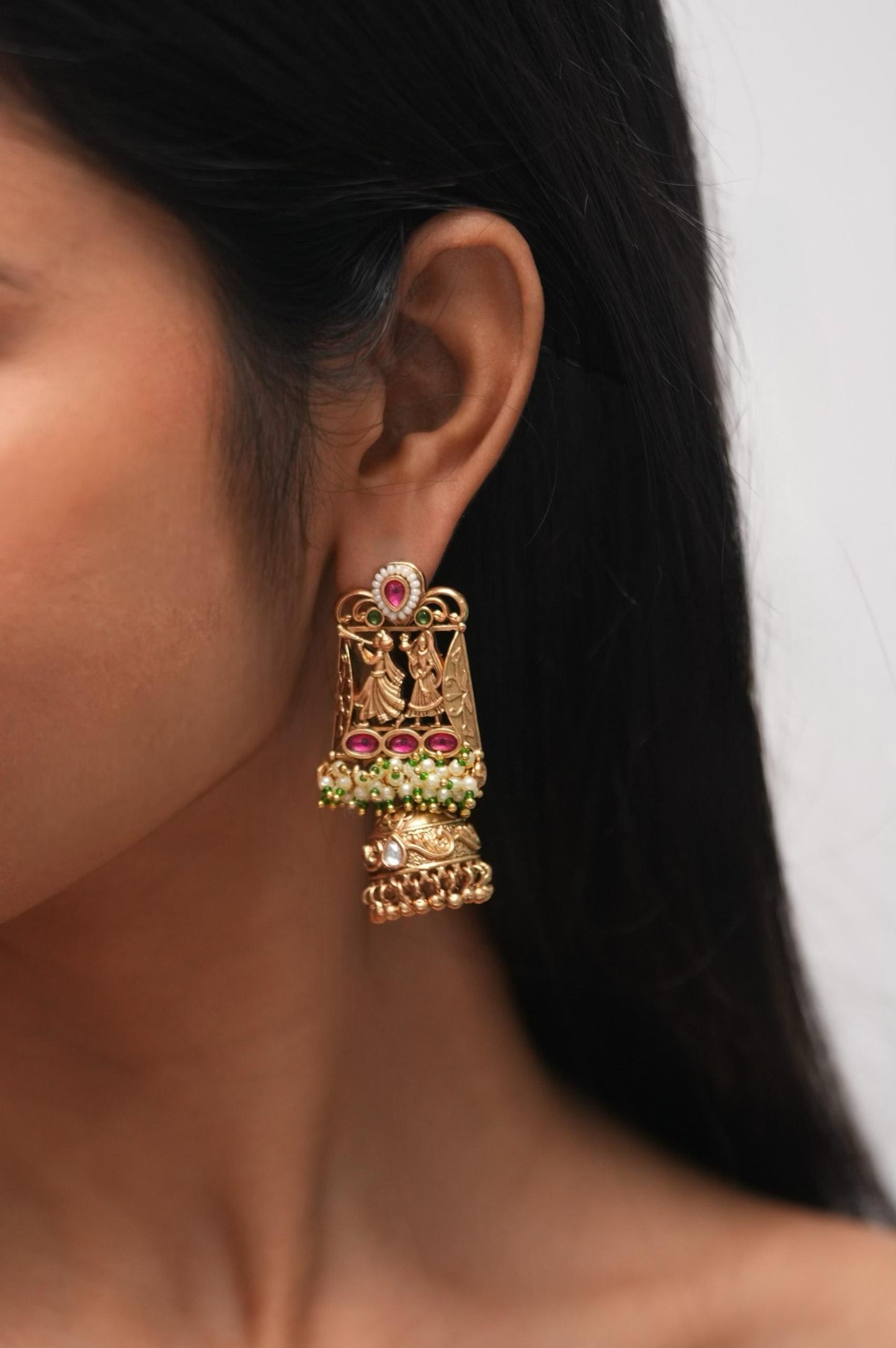 Shehnaaiya Gold Earrings with Jhumki Drop | Sone pe Suhaga Collection