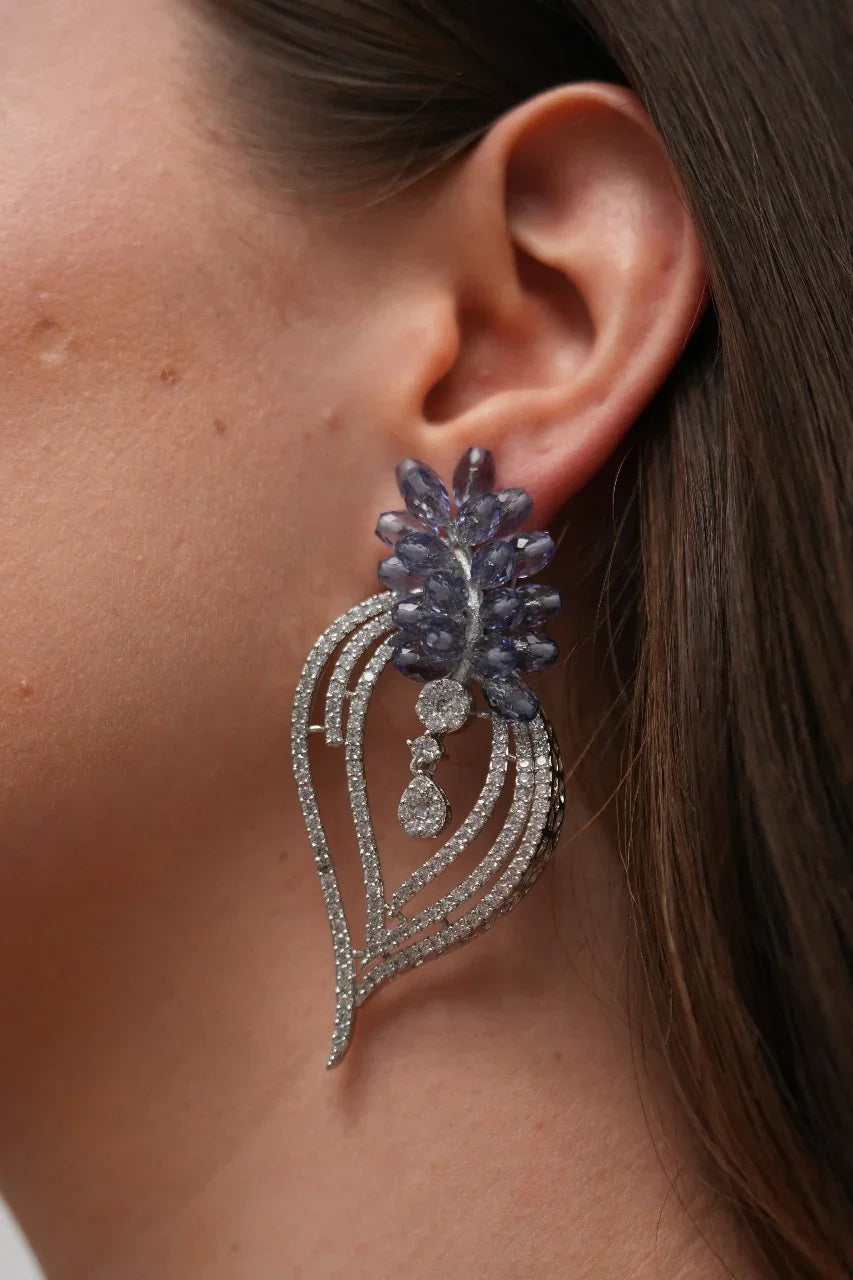 Beaded Spirit Oversized Diamond Earrings