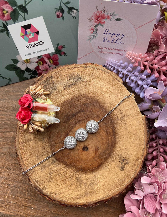 Gokharu Diamond Reusable Rakhi Bracelet