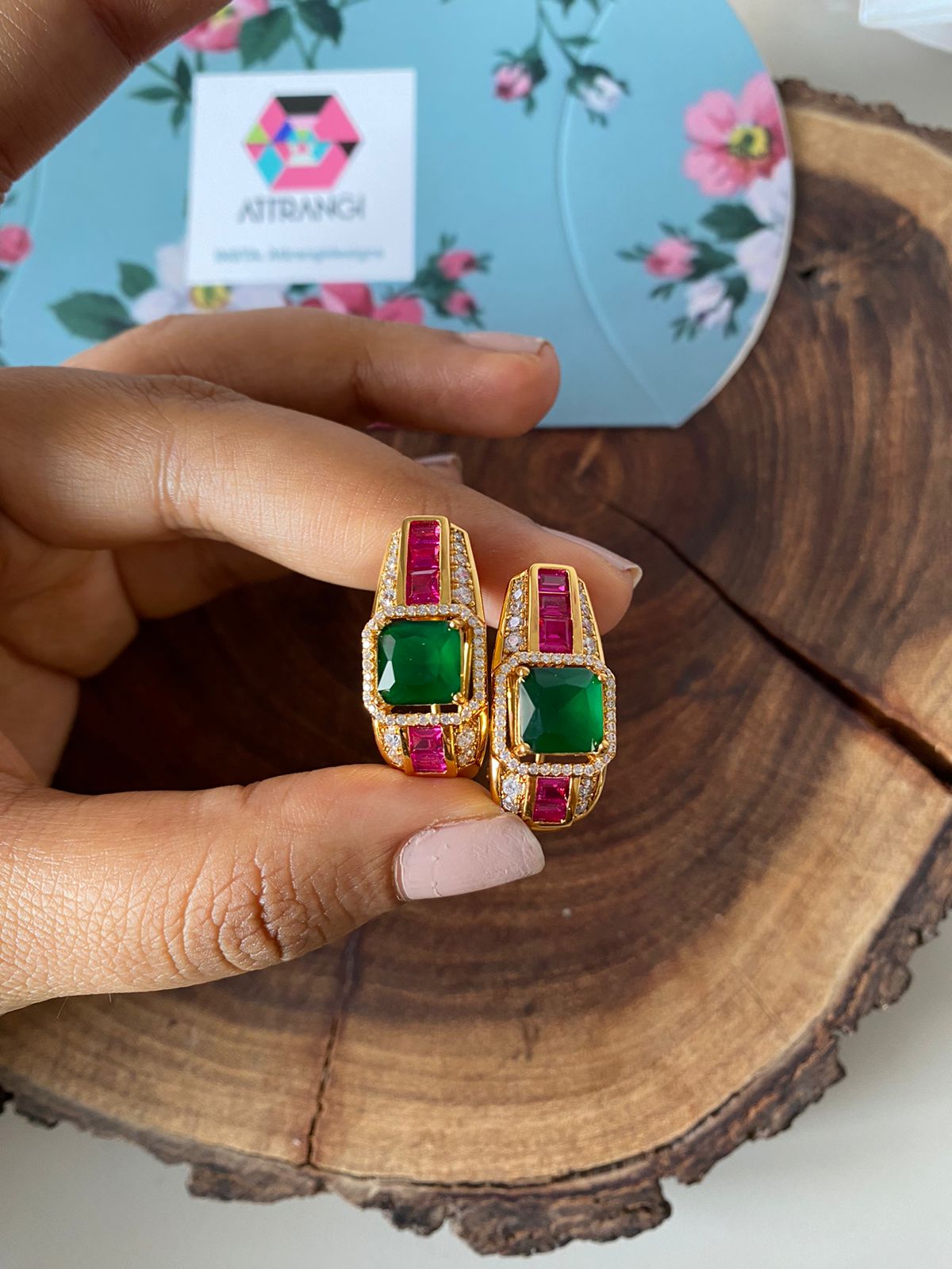 Diamond Crush Next To Real Balis | Western Earring