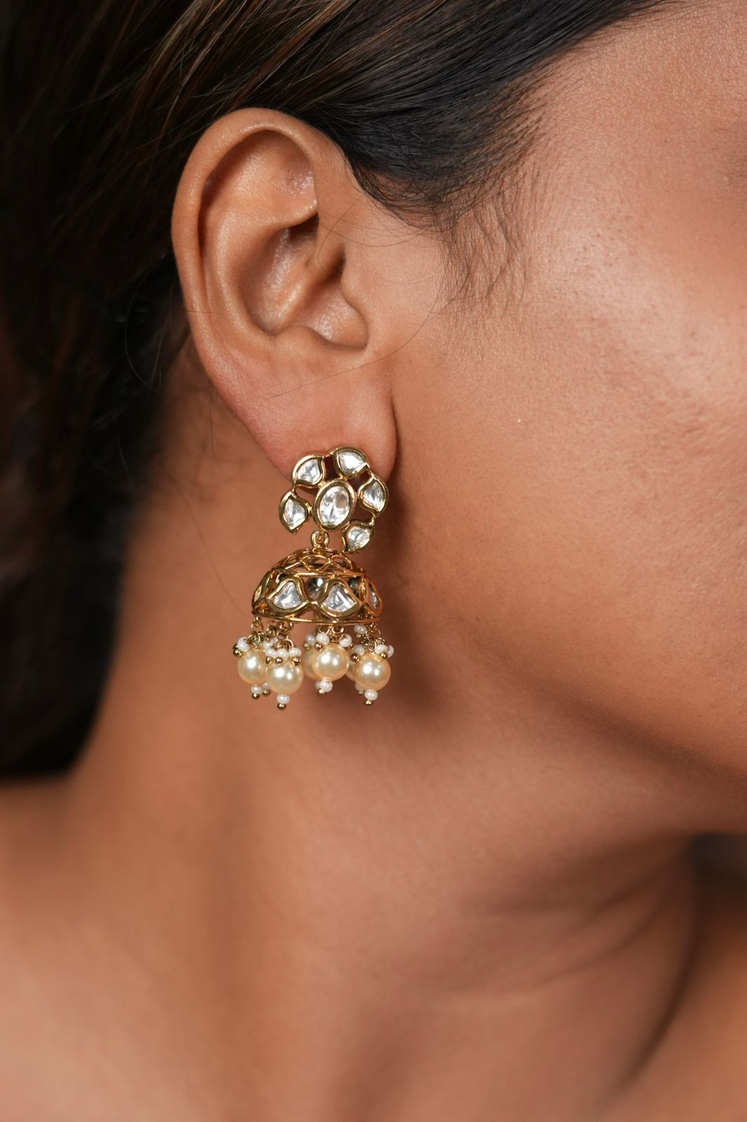 Mini Ultimate Small Moissanite Indian Jhumki Earring