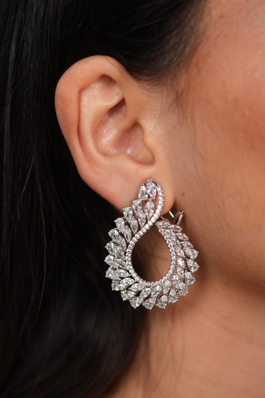 Oscar Winner Diamond C Style Stud Earrings