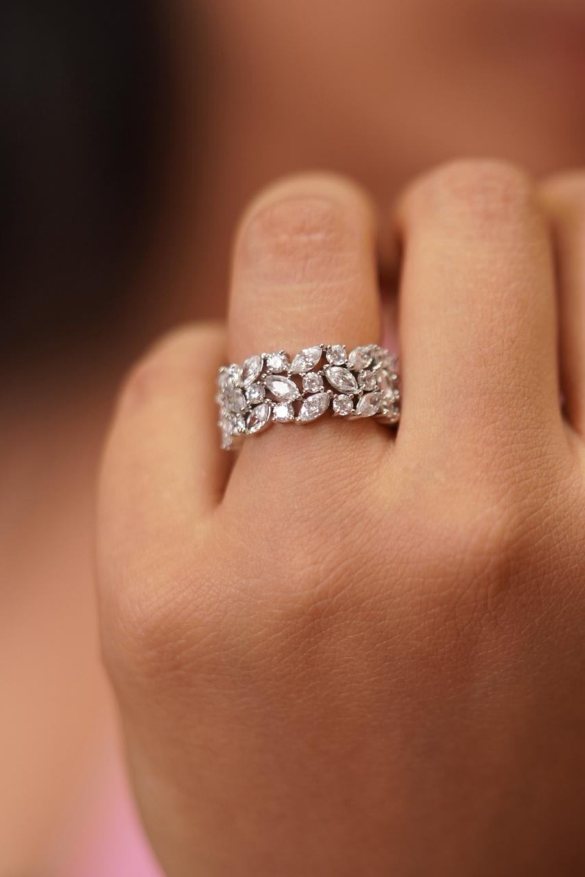 Marquise around Thick Diamond Band Ring | Daily Wear