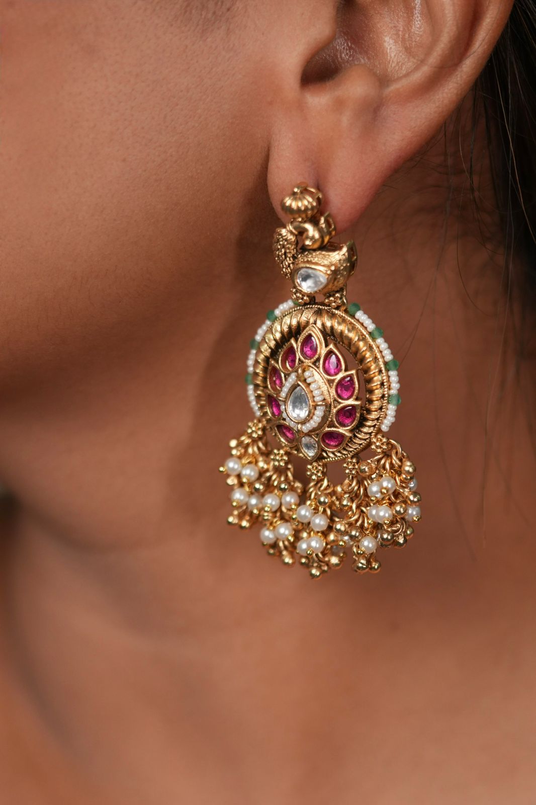 Eklavya Gold & Polki Traditional Indian Earring | Sone Pe Suhaga