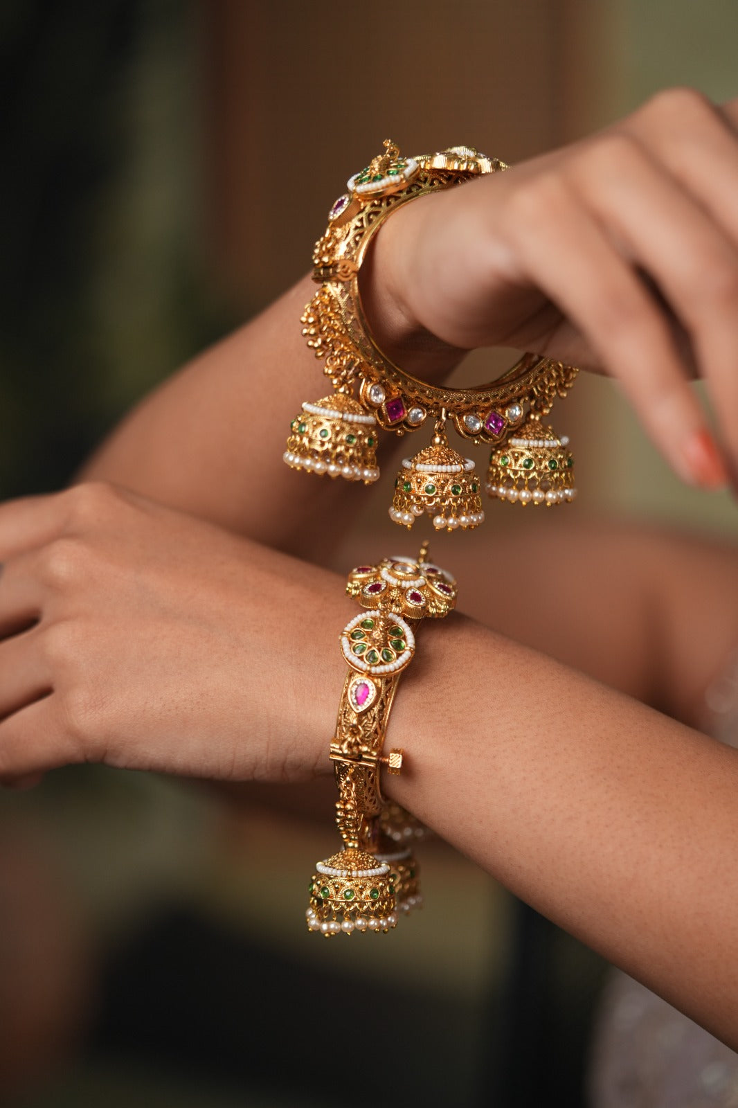 Nita Kalire Gold Traditional Kada | Sone Pe Suhaga