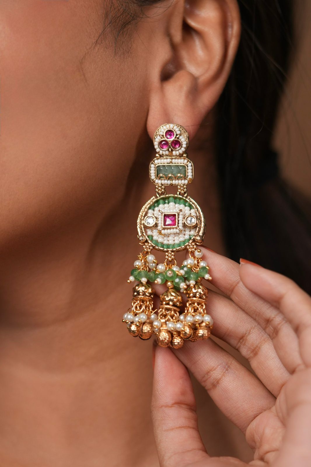 Jharna Gold Traditonal Indian Chandbali | Sone Pe Suhaga