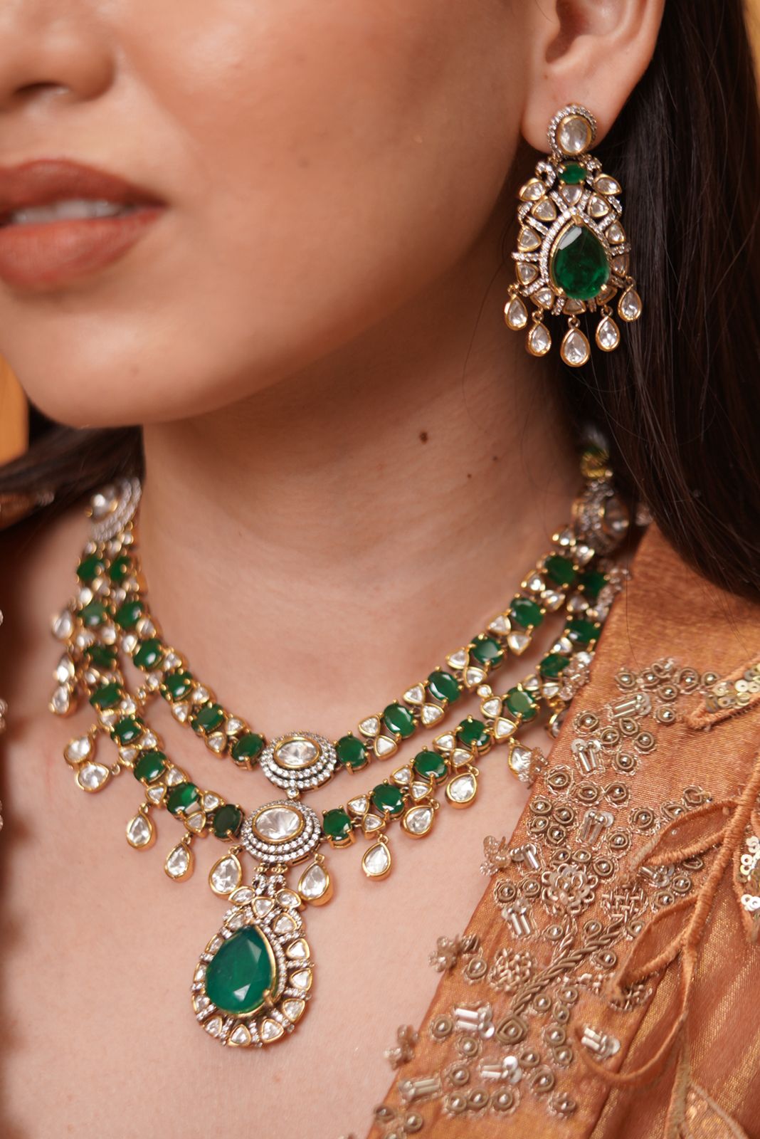 Harini 2 Line Polki Moissanite Empress Set