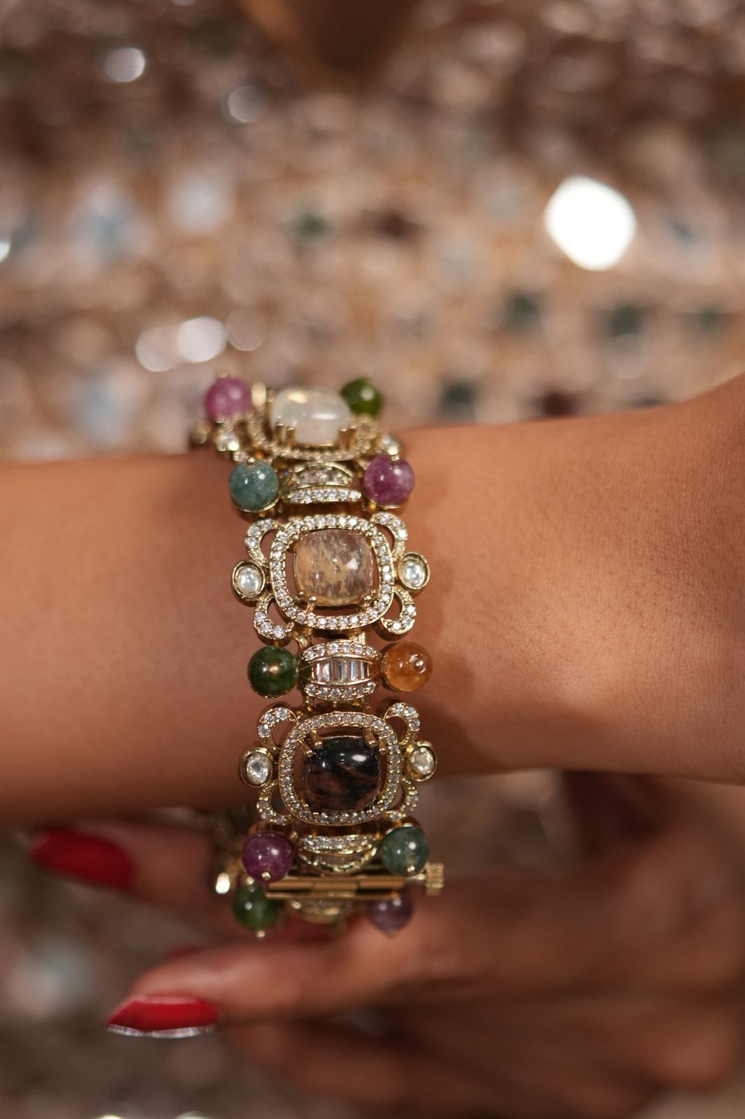 Sabhya Bijooriya Multicolour Gemstone Kada | GemZ