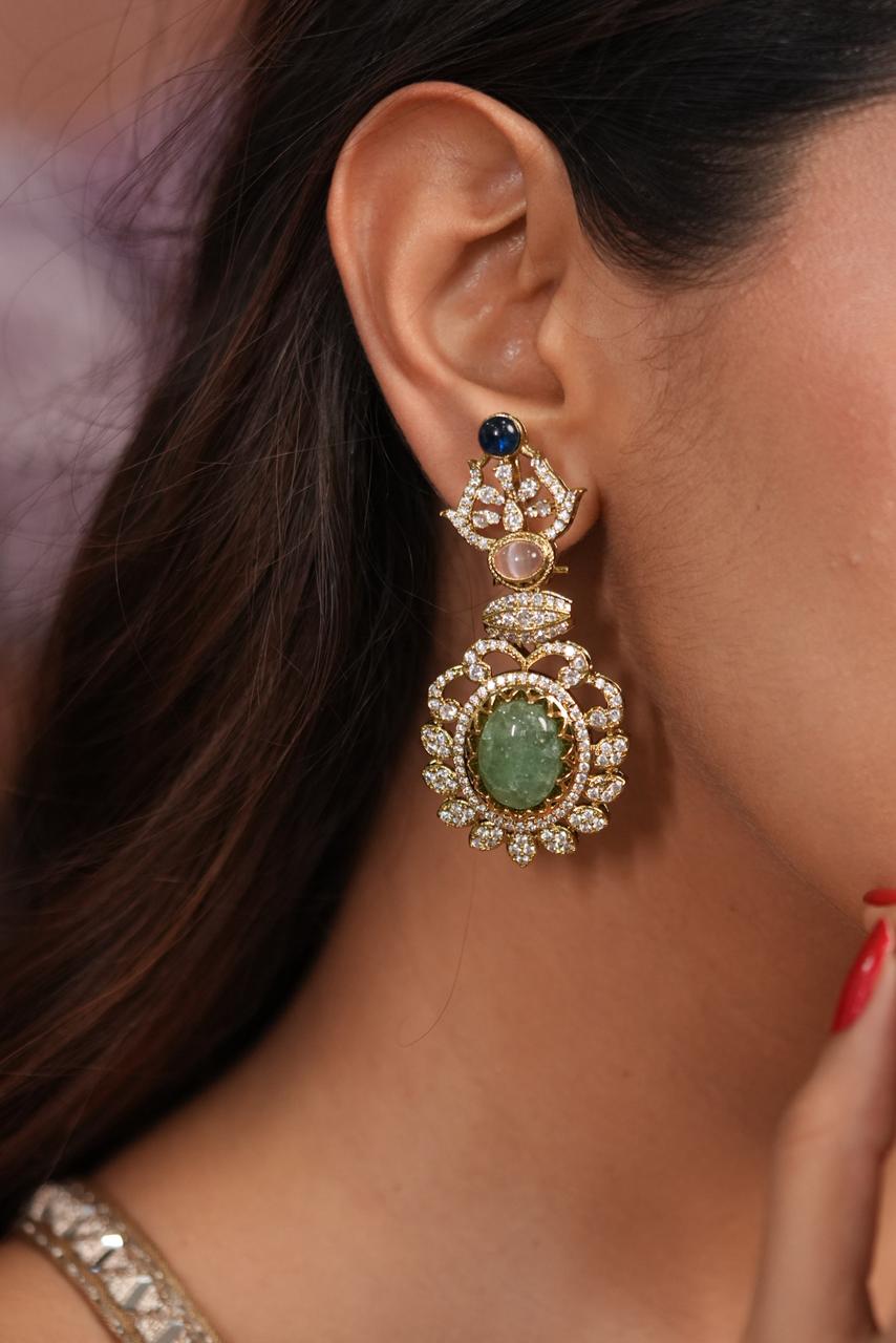 Jiva Multicoloured Sabhya Designer Earrings | GemZ