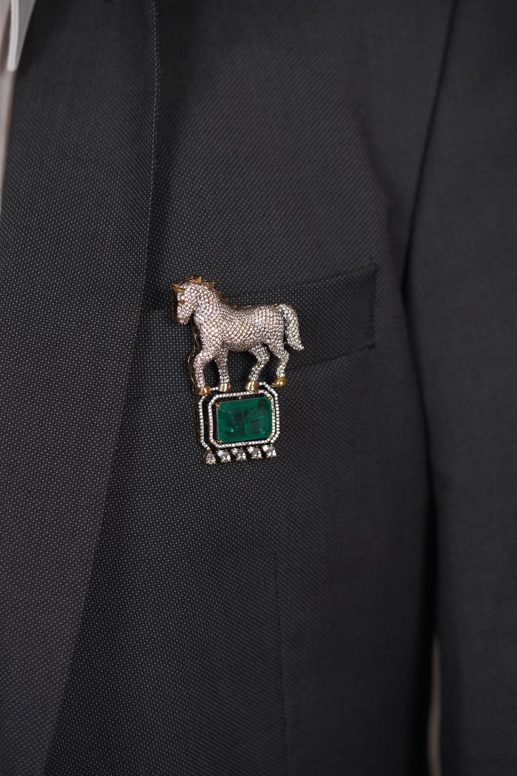 Malia Diamond Horse Brooch | Men & women