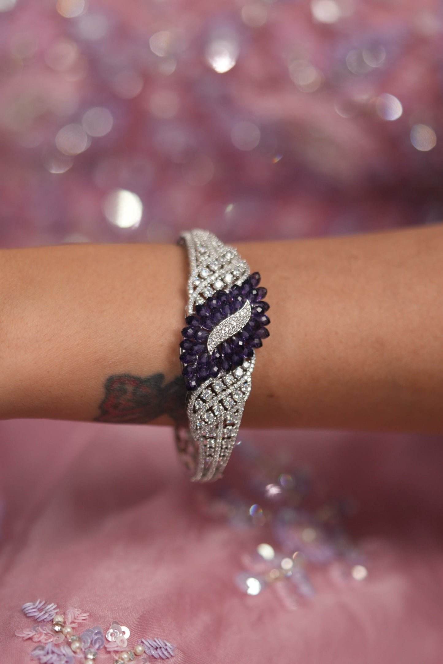 Petaline Grace Pastel Beaded Diamond Openable Bracelet | LaLa Land 2.0