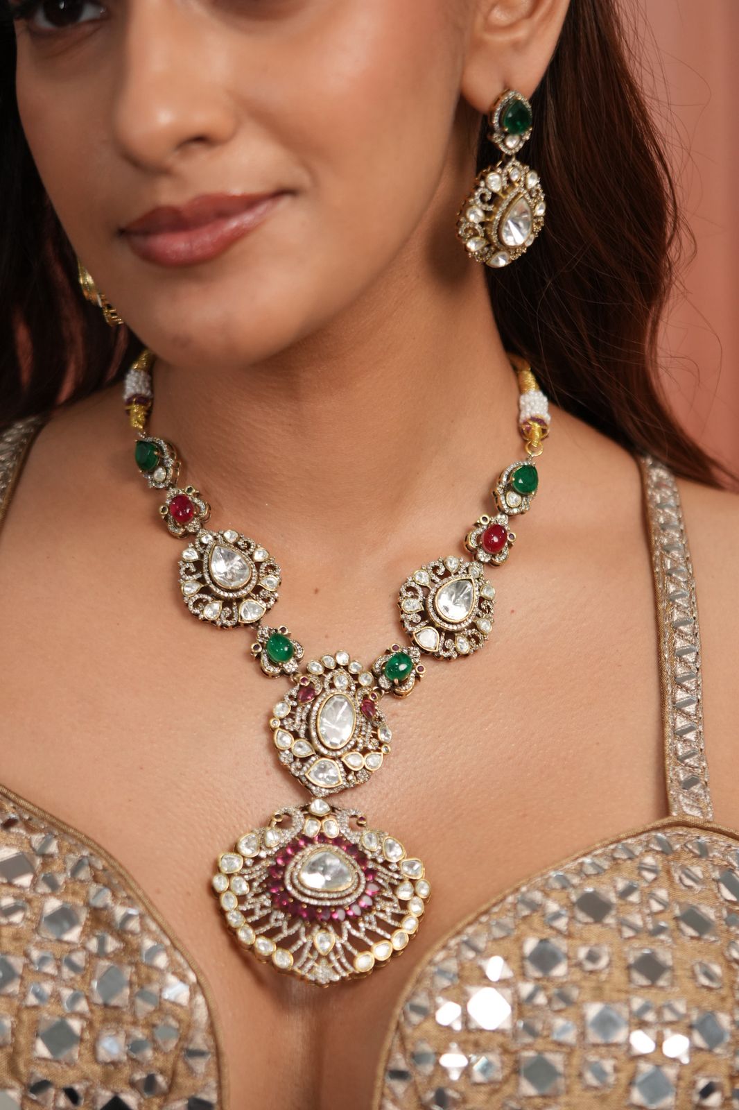 Birdhichandra Victorian Empress Polki Haar Set