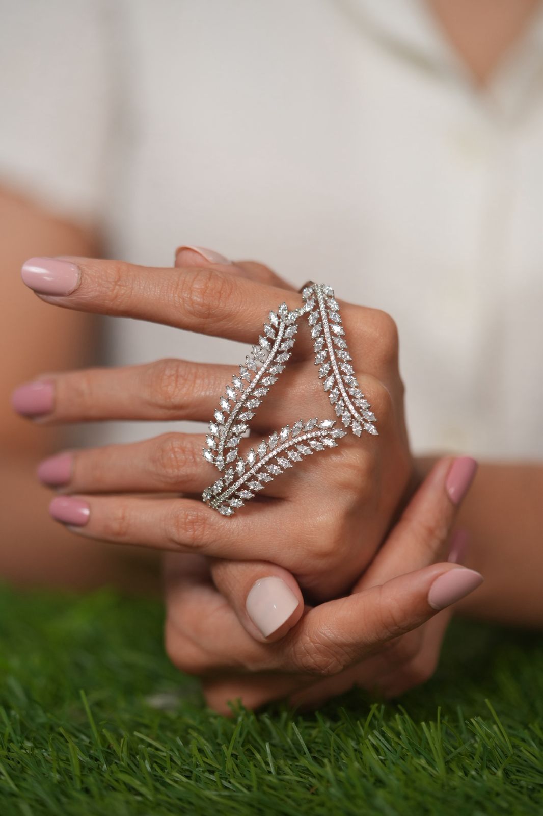 Kay Enveloping 3 Way Diamond Cuff Ring | Statement