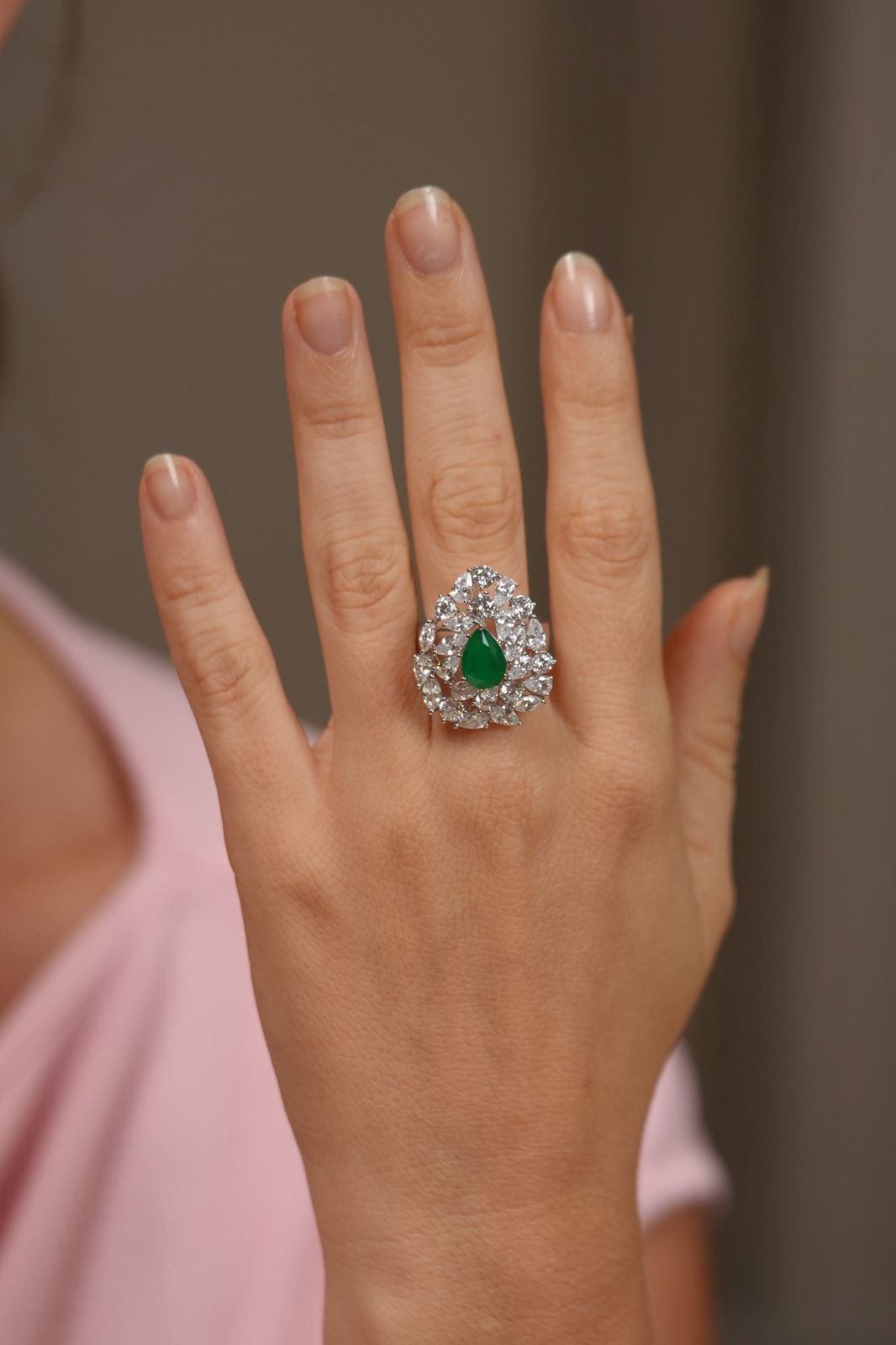Zoe Multi Solitaire Diamond Cocktail Coloured Ring | Adjustable