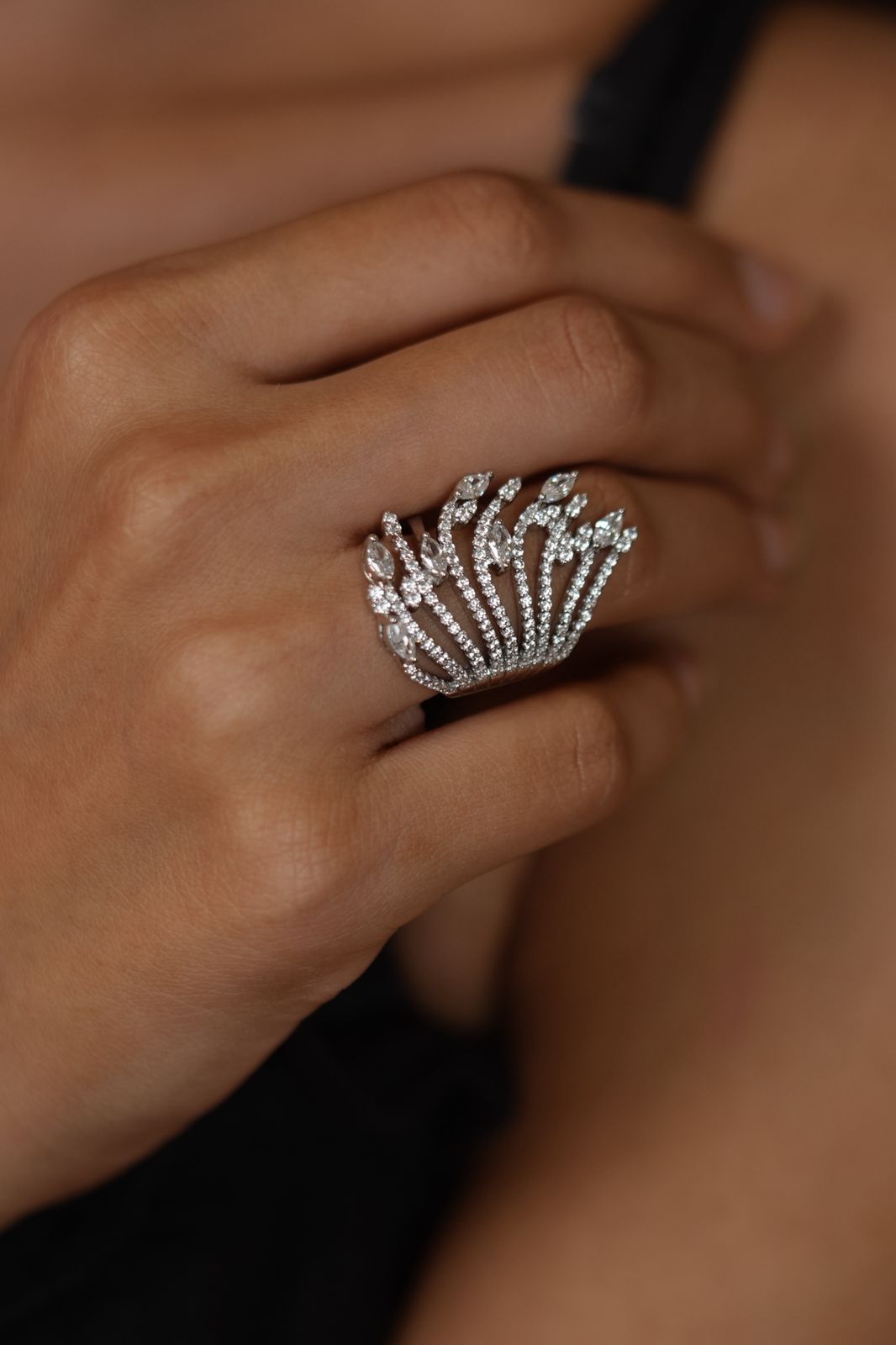 Typhoon Marquise Diamond Designer Cocktail Ring