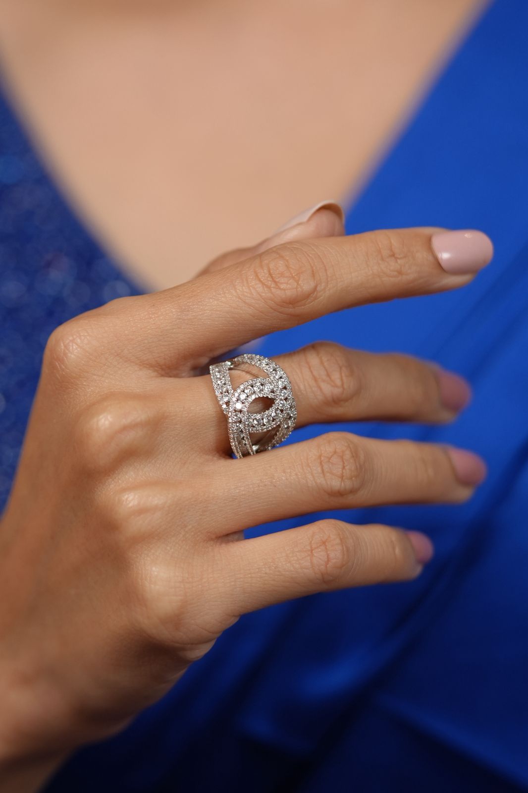 Olympia Bold Diamond Designer Band Ring
