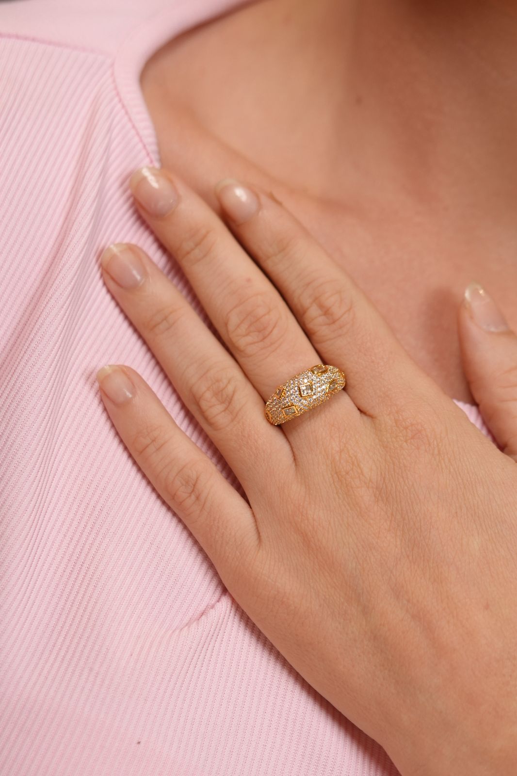 Rock Roll Diamond Designer Band Ring | Daily Wear (GOLD)