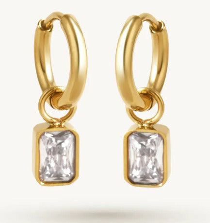 Amethyst Glow Drop Hoop Earring