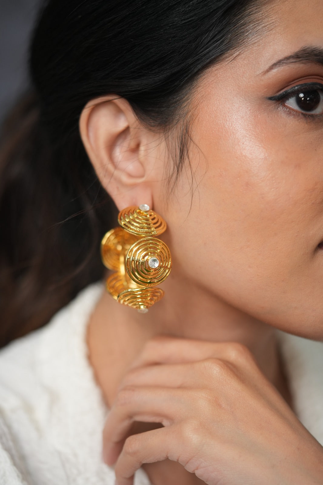 African Chaos Gold Statement Hoops | Party Wear Earrings