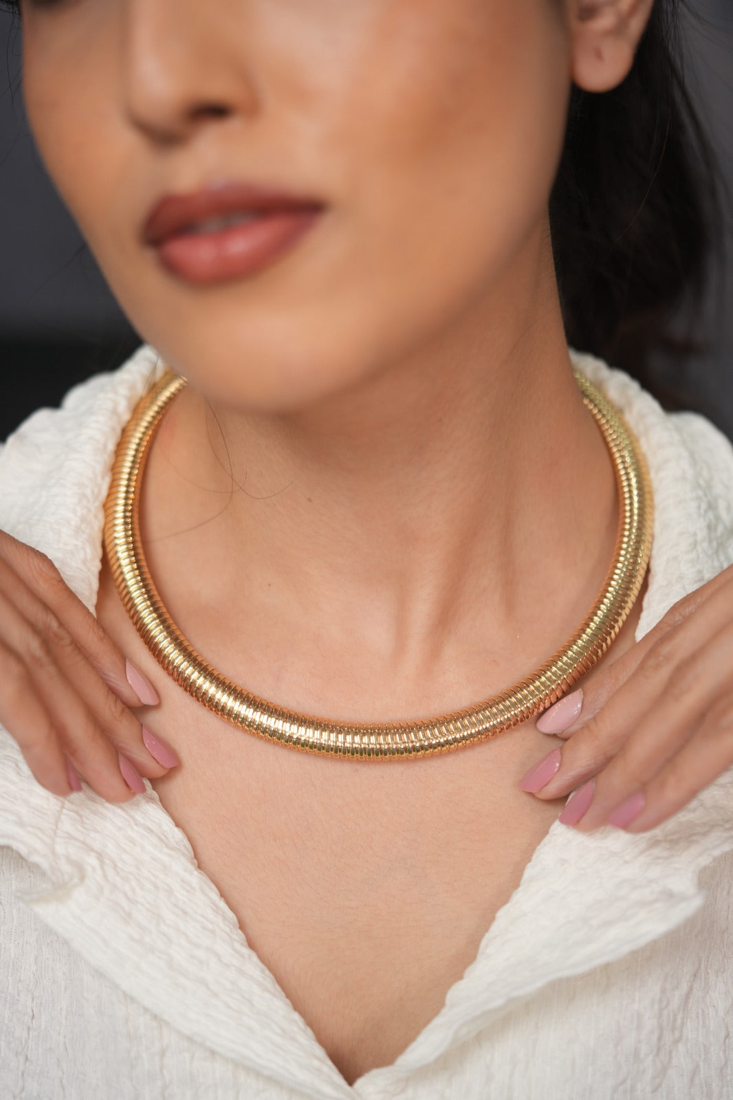 Treeda Gold Chunky Western Party Wear Necklace