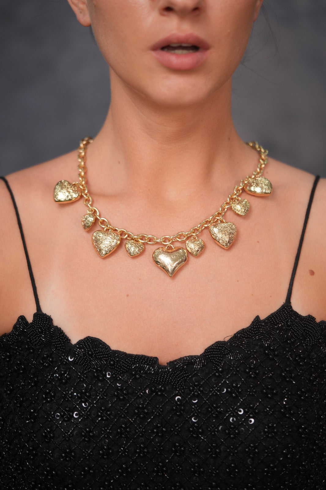 Wear Your Heart Loud Gold Western Party Wear Necklace