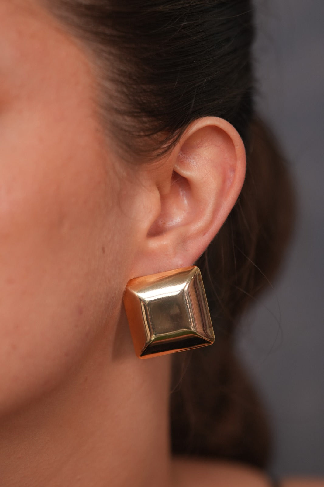 Square Gold Block Western Studs