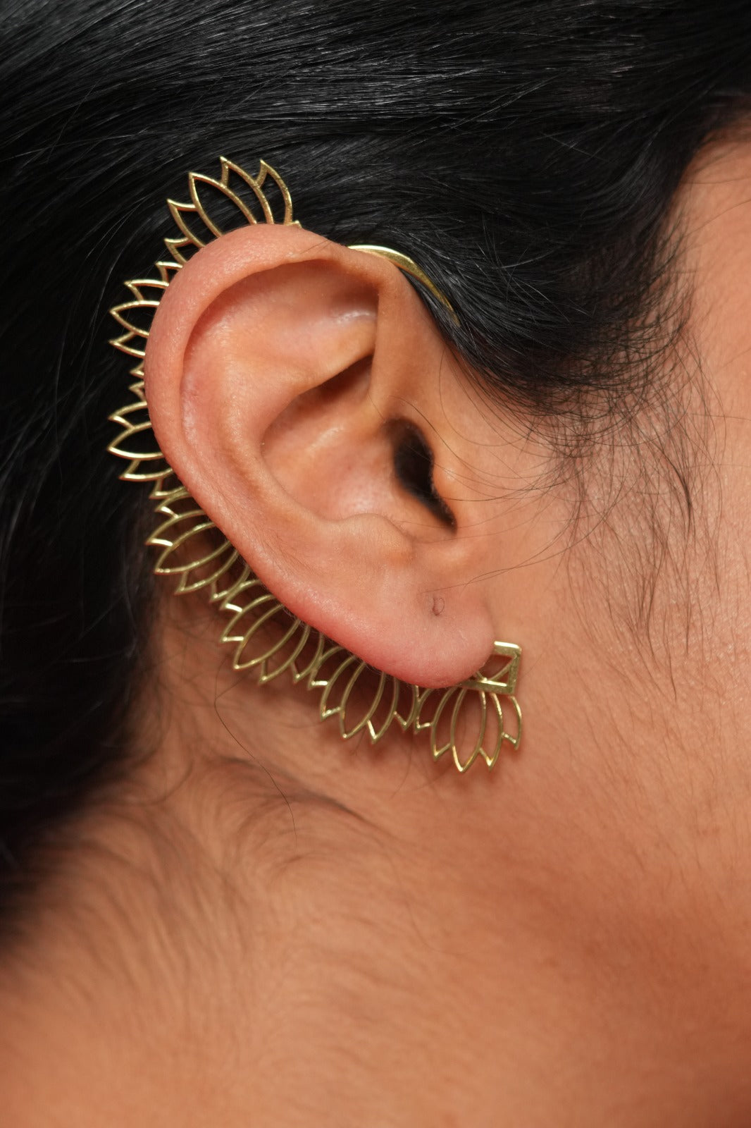 Goa Golden Lotus Sunray Party Wear Western EarCuff