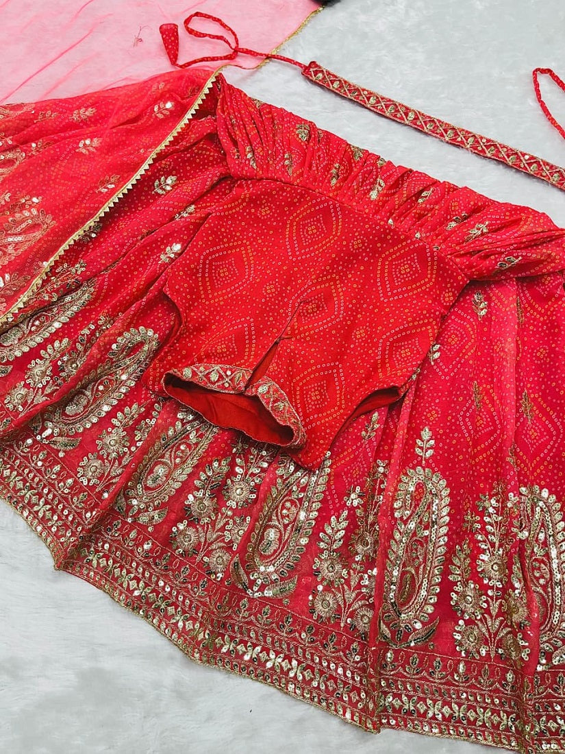 Evanik Pink Heavy Fox Georgette With Embroidered Work Kids Fancy Gown