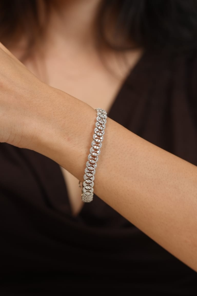 Raha Designer Daily Wear Diamond Tennis Bracelet