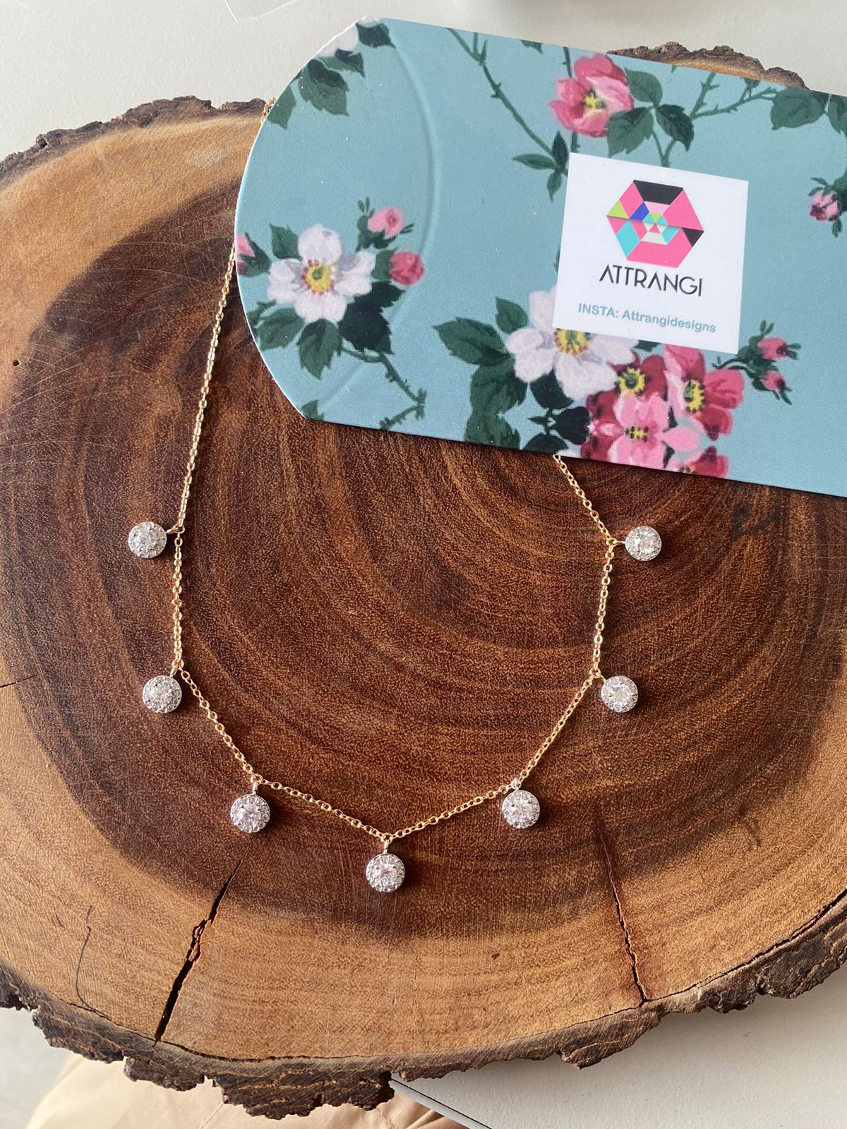 Gala Round Diamond Solitaire Drop Necklace | Daily Wear